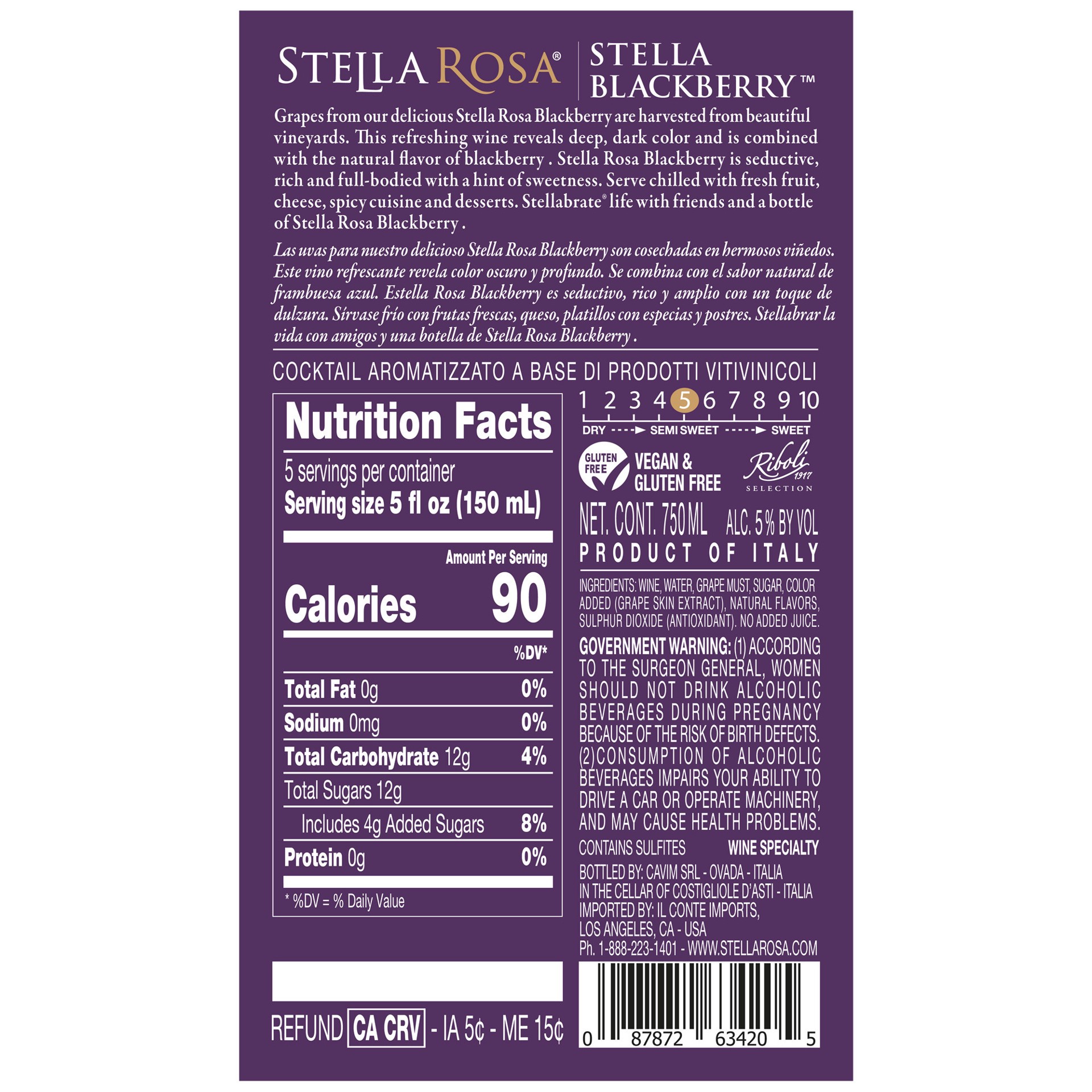 slide 8 of 9, Stella Rosa Blackberry 25.4 fl oz, 25.4 fl oz