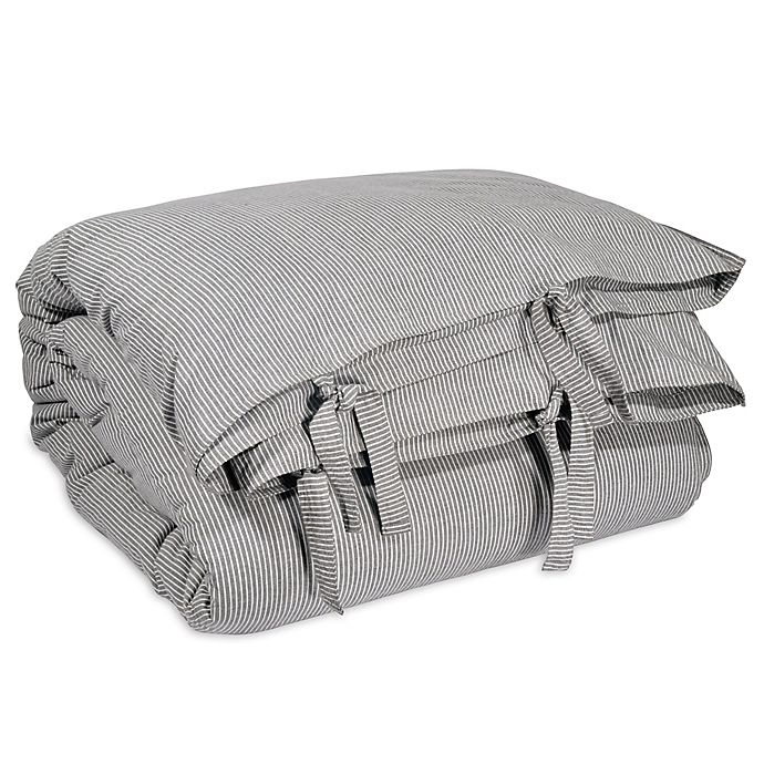 slide 5 of 5, DKNYpure Stripe Twin Duvet Cover - Grey, 1 ct
