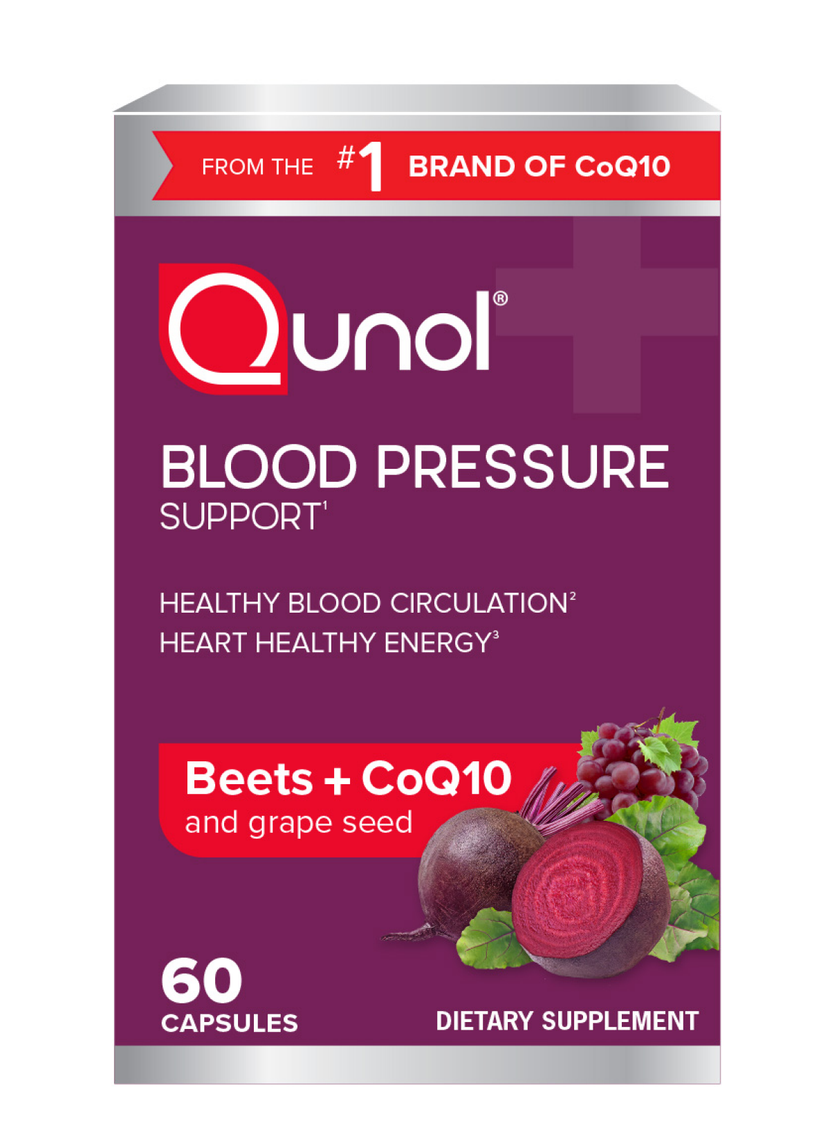 slide 1 of 1, Qunol Blood Pressure Support Capsules, 60 ct