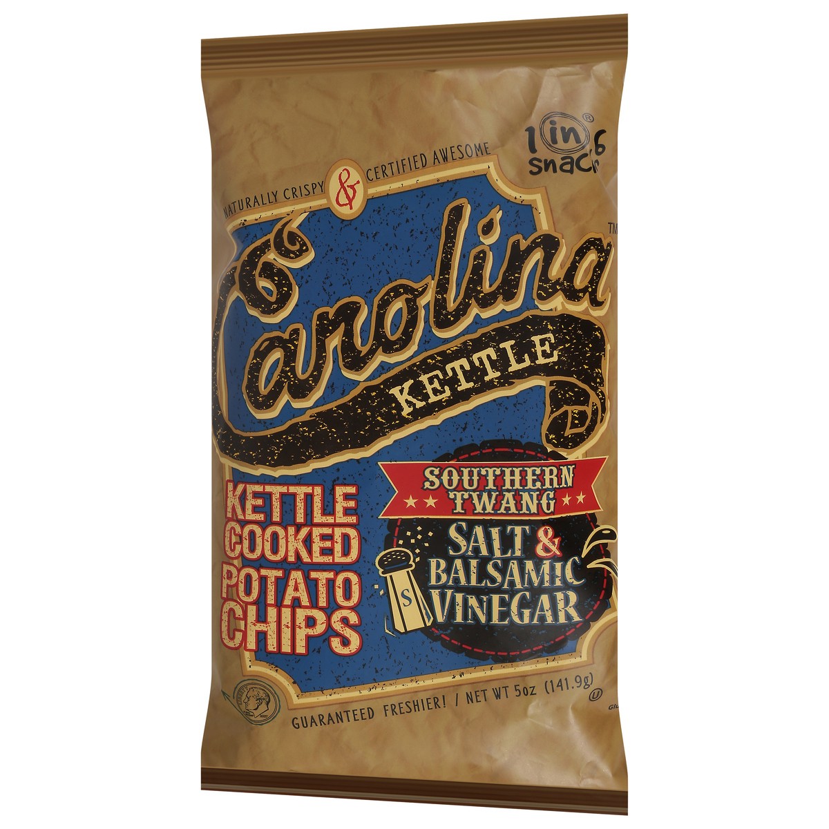 slide 5 of 13, Carolina Kettle Cooked Salt & Balsamic Vinegar Potato Chips 5 oz, 5 oz