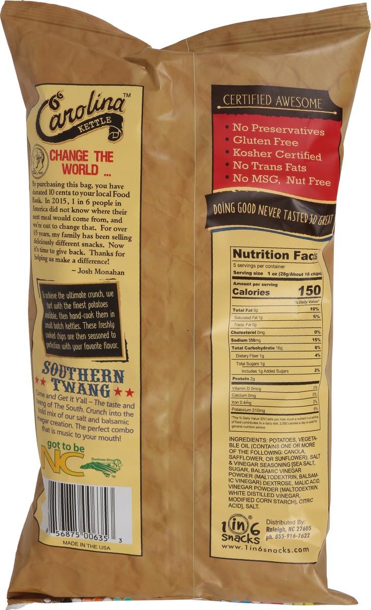 slide 11 of 13, Carolina Kettle Cooked Salt & Balsamic Vinegar Potato Chips 5 oz, 5 oz