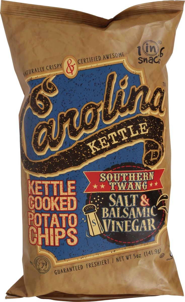slide 9 of 13, Carolina Kettle Cooked Salt & Balsamic Vinegar Potato Chips 5 oz, 5 oz