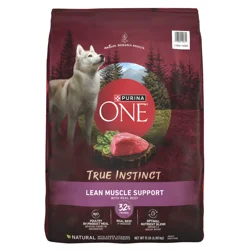 Purina One True Instinct Lean Muscle Support With Real Beef Natural With Added Vitamins, Minerals and Nutrients High Protein Dog Food