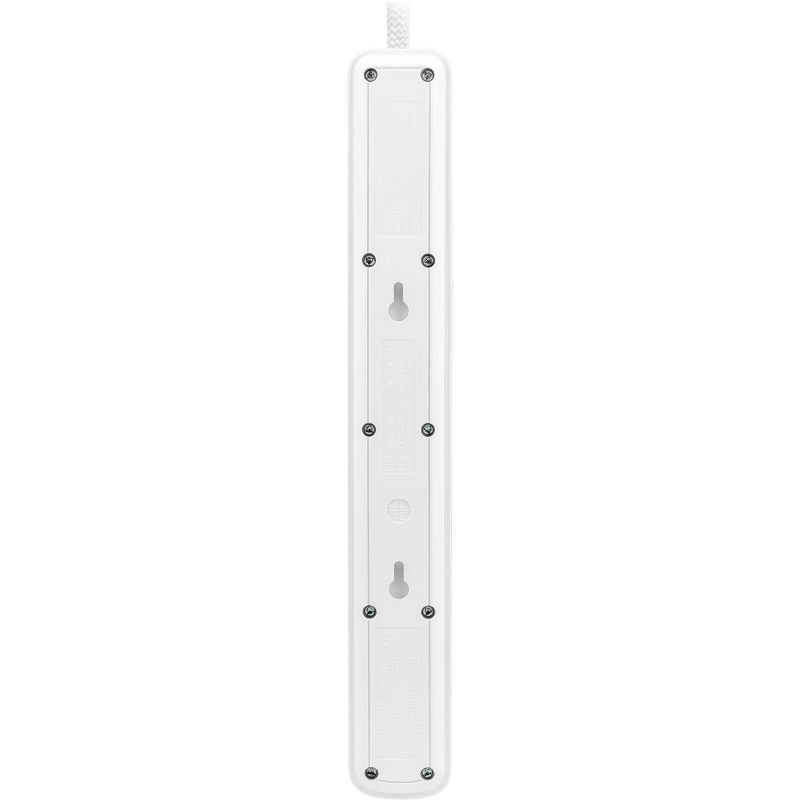 slide 6 of 8, General Electric 6-Outlet Power Strip 1 USB-A 1 USB-C 15W Shared 6' Braided Cord White, 1 ct