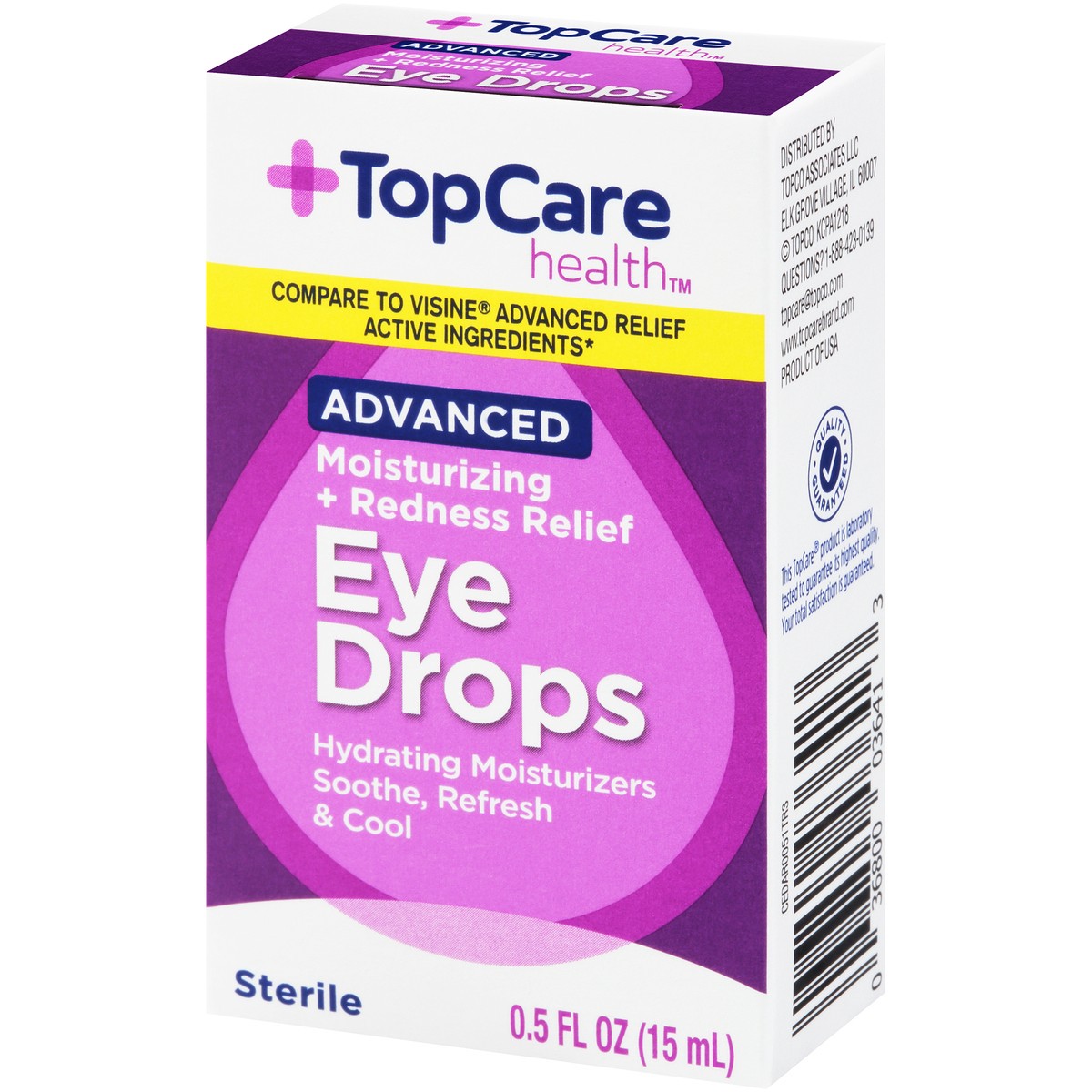 slide 3 of 9, Topcare Moisturizing Eye Drops, 0.5 oz