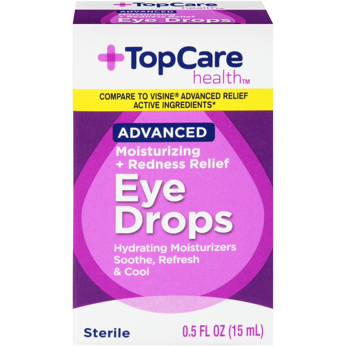 slide 1 of 9, Topcare Moisturizing Eye Drops, 0.5 oz