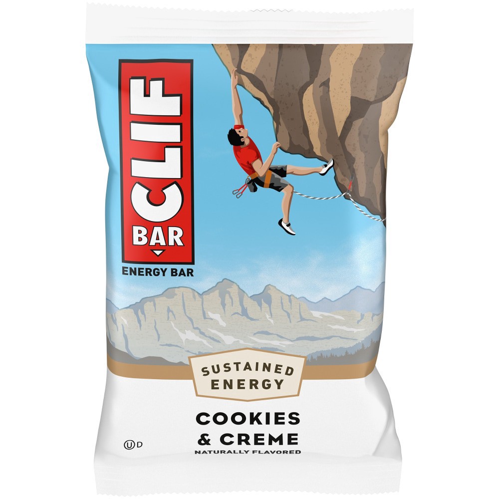 slide 1 of 1, CLIF BAR - Energy Protein Bars - Cookies & Creme - Made with Organic Oats - Energy Bars - Non-GMO - (1 Count), 2.4 oz