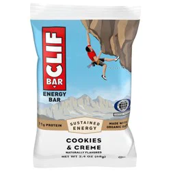CLIF BAR - Cookies & Creme Flavor - Made with Organic Oats - Energy Bars - Non-GMO - Plant Based Protein Bars (1 Count)