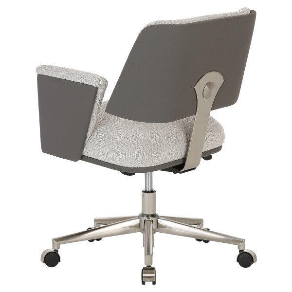 slide 6 of 10, Realspace® Modern Comfort Picali Bouclé Fabric/Vegan Leather Low-Back Task Office Chair, White Stone/Gray/Brushed Nickel, BIFMA Compliant, 1 ct