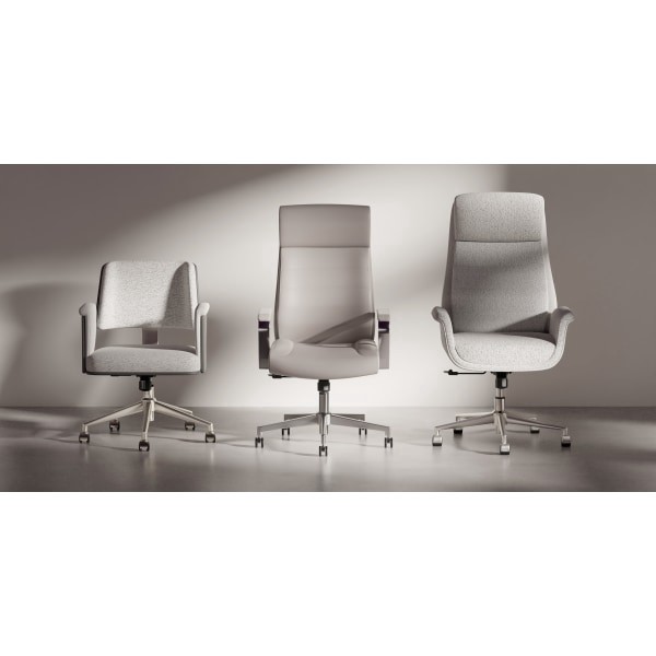 slide 8 of 10, Realspace® Modern Comfort Picali Bouclé Fabric/Vegan Leather Low-Back Task Office Chair, White Stone/Gray/Brushed Nickel, BIFMA Compliant, 1 ct