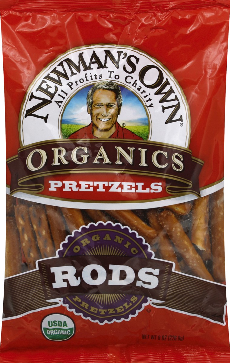 slide 5 of 6, Newman's Own Organics Pretzels, Organic, Rods, 8 oz