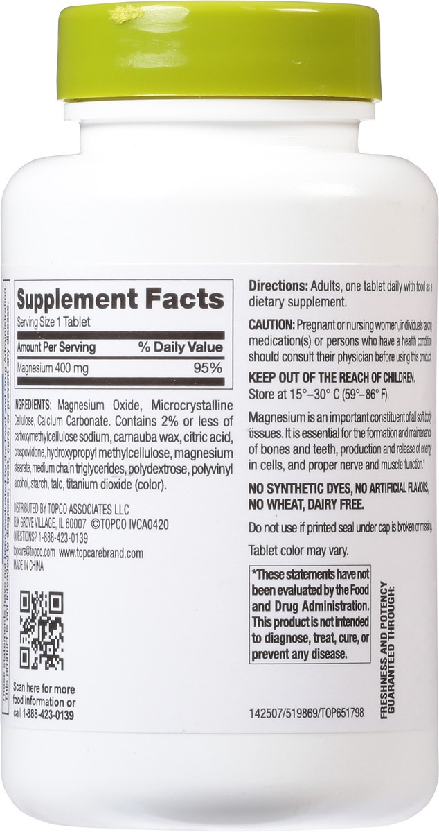 slide 6 of 9, Topcare Magnesium Bone Health 400 Mg Tablets, 60 ct