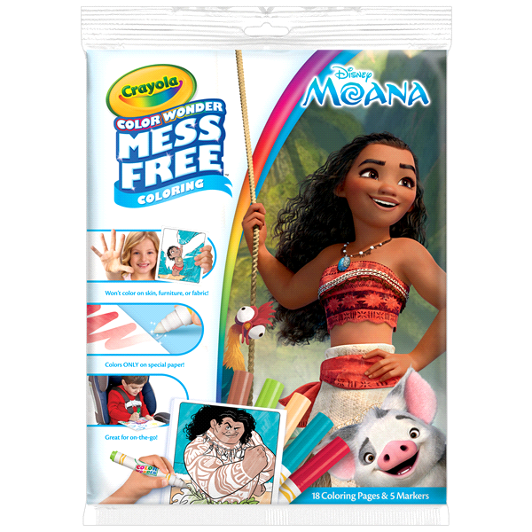 slide 1 of 1, Crayola Color Wonder Mess Free Moana Coloring Pad & Markers, 1 ct