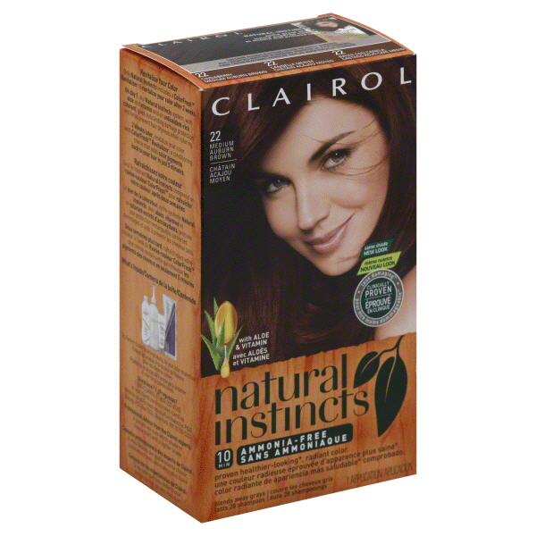 slide 1 of 1, Clairol Natural Instincts Hair Color - 22 Medium Auburn Brown, 1 ct