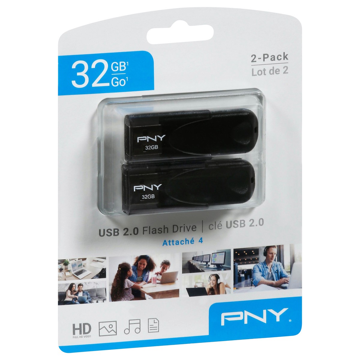 slide 2 of 10, PNY 2-Pack 32 GB USB 2.0 Flash Drive 2 ea, 2 ct
