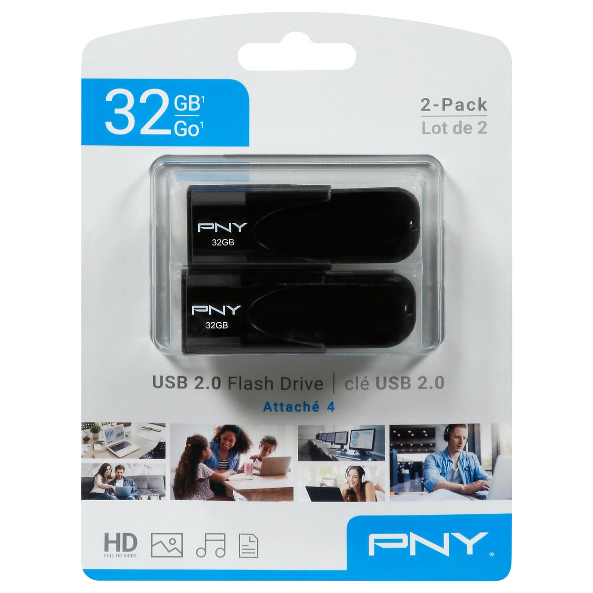 slide 1 of 10, PNY 2-Pack 32 GB USB 2.0 Flash Drive 2 ea, 2 ct