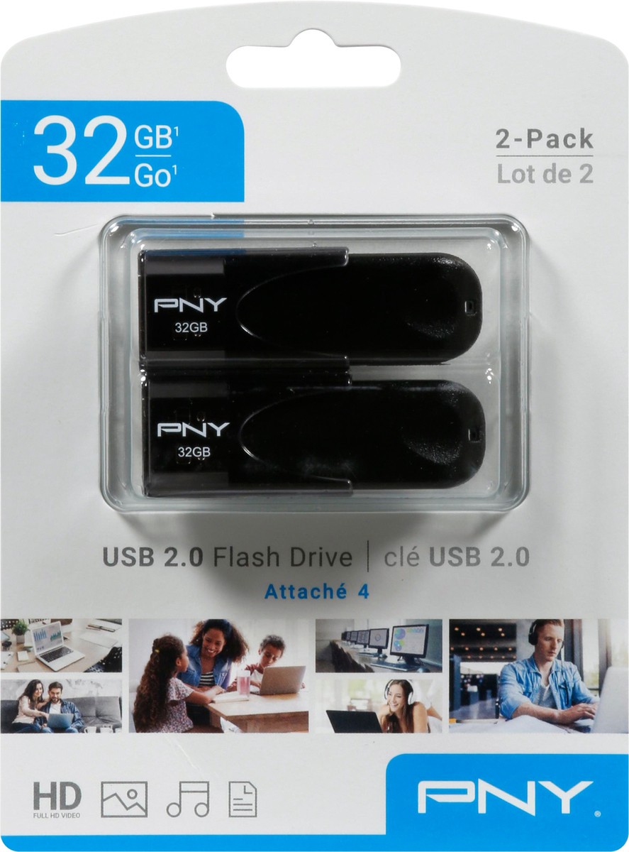 slide 6 of 10, PNY 2-Pack 32 GB USB 2.0 Flash Drive 2 ea, 2 ct