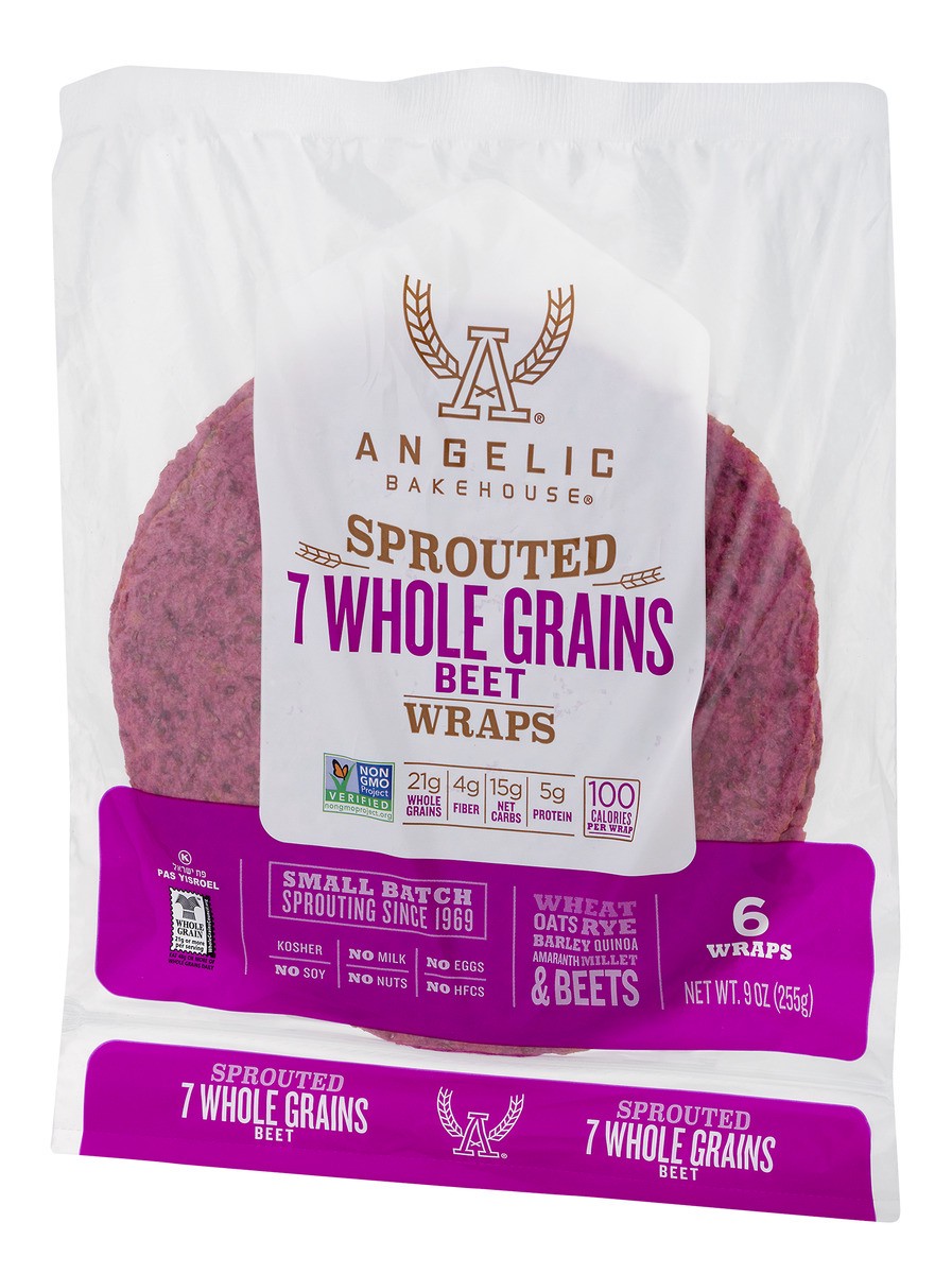 slide 4 of 9, Angelic Bakehouse Angelic Wrap Sprouted Beet, 9 oz