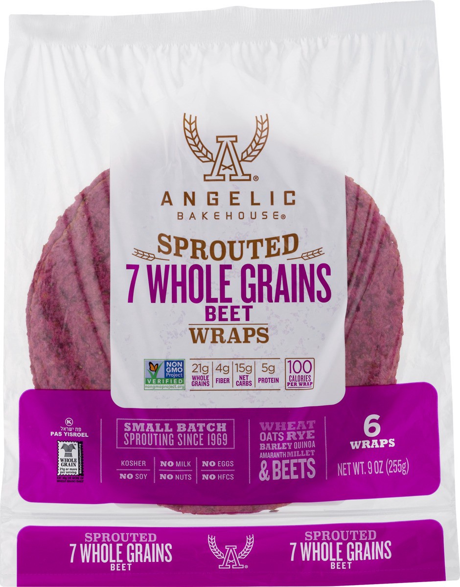 slide 8 of 9, Angelic Bakehouse Angelic Wrap Sprouted Beet, 9 oz