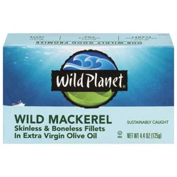 Wild Planet Skinless & Boneless Fillets Wild Mackerel 4.4 oz