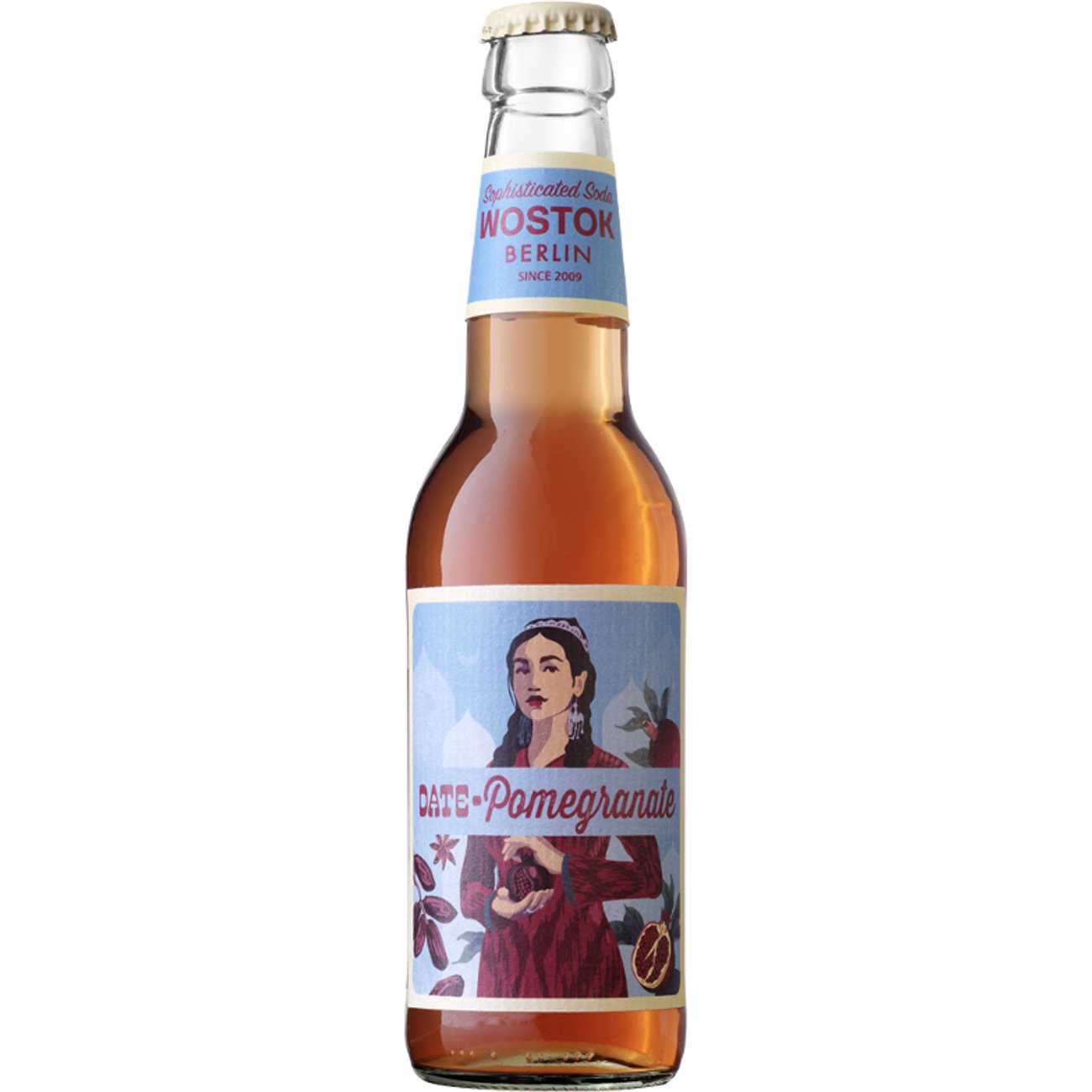 slide 1 of 1, Wostok Date-Pomegranate Craft Soda, 11.2 oz