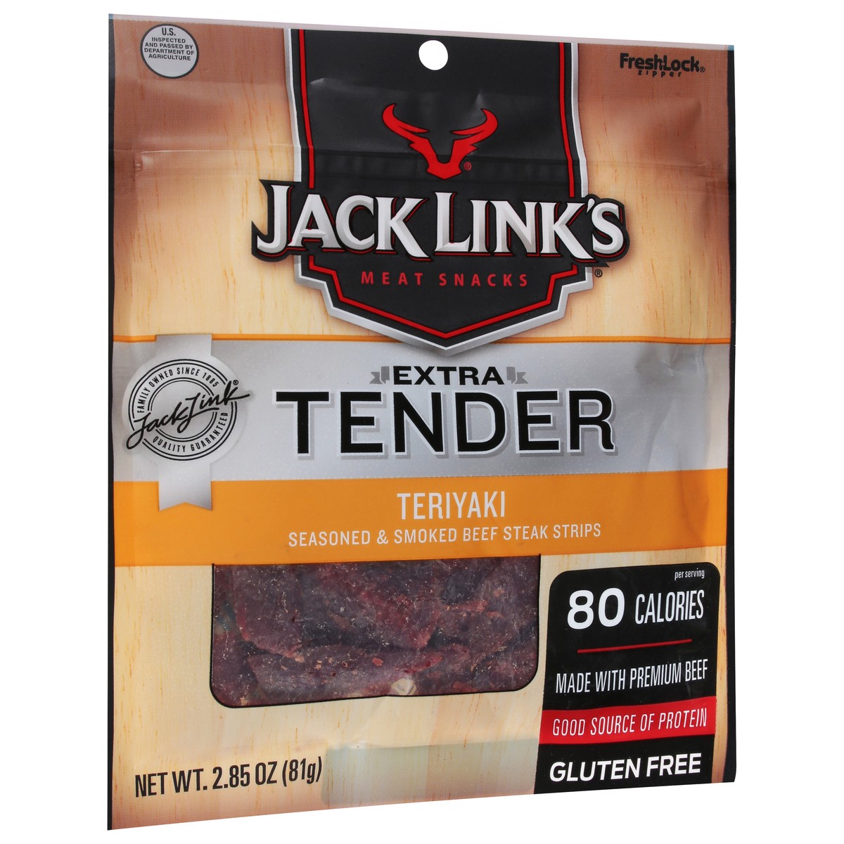 slide 2 of 9, Jack Link's 2.85Oz Jack Link's Teriyaki Premium Beef Strips 1/1 Count, 2.85 oz
