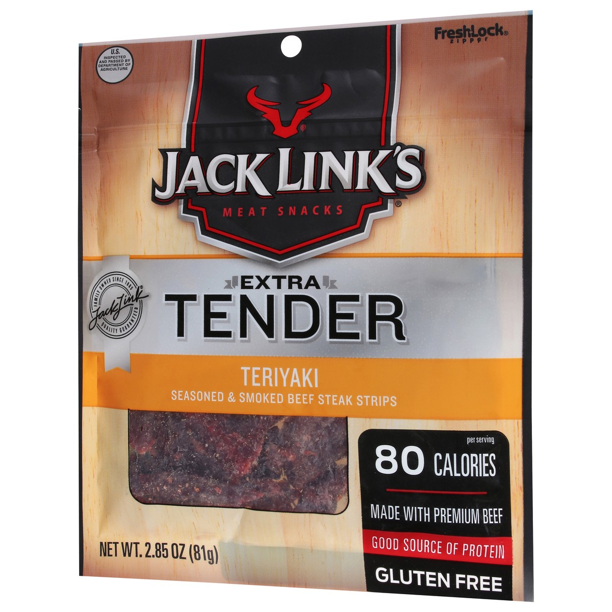 slide 3 of 9, Jack Link's 2.85Oz Jack Link's Teriyaki Premium Beef Strips 1/1 Count, 2.85 oz