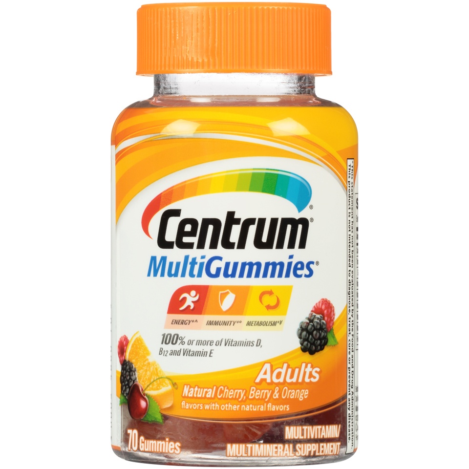 slide 1 of 4, Centrum Multivitamin Gummies, 70 ct