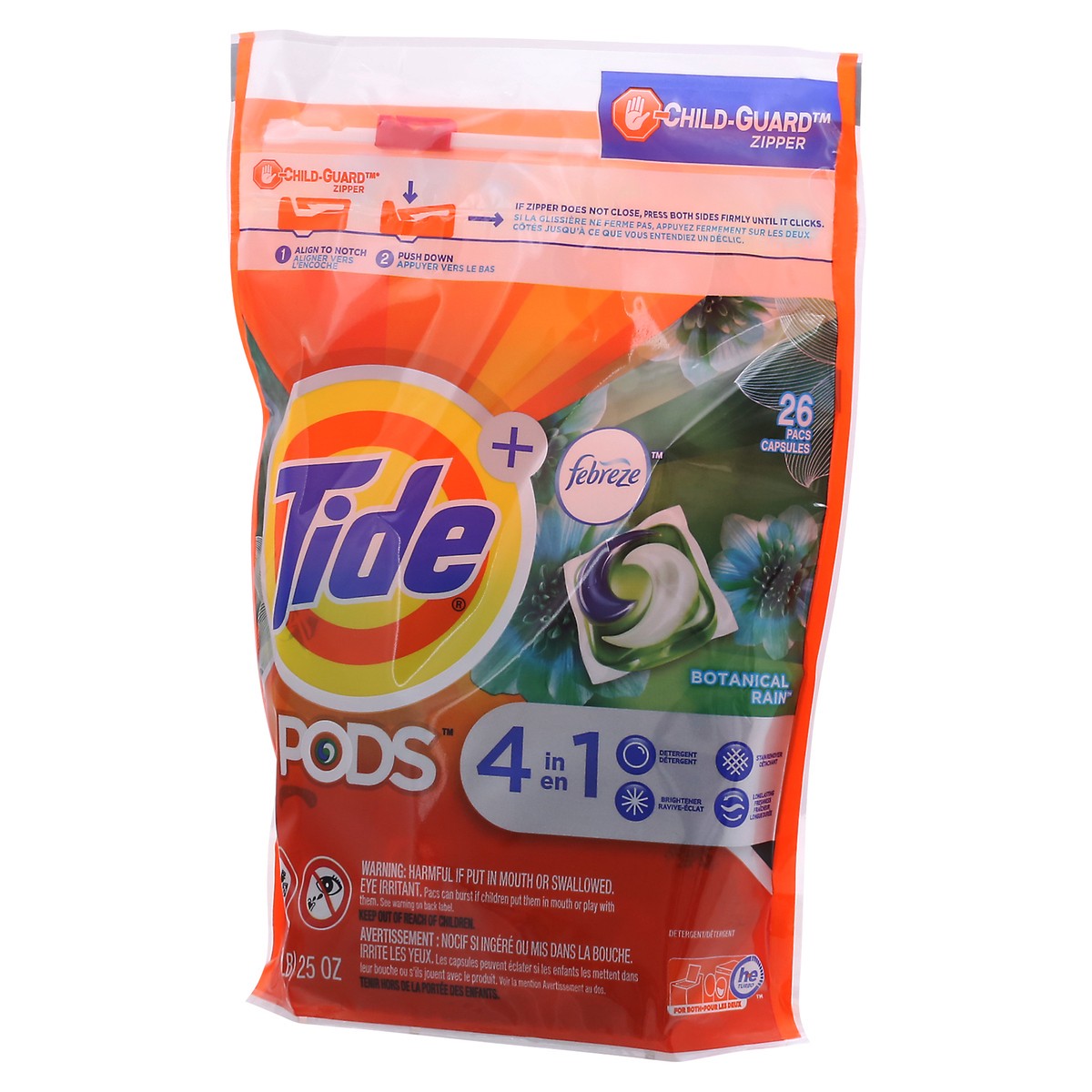 slide 7 of 11, Tide + Febreze Pods 4 in 1 Botanical Rain Detergent 26 ea, 26 ct