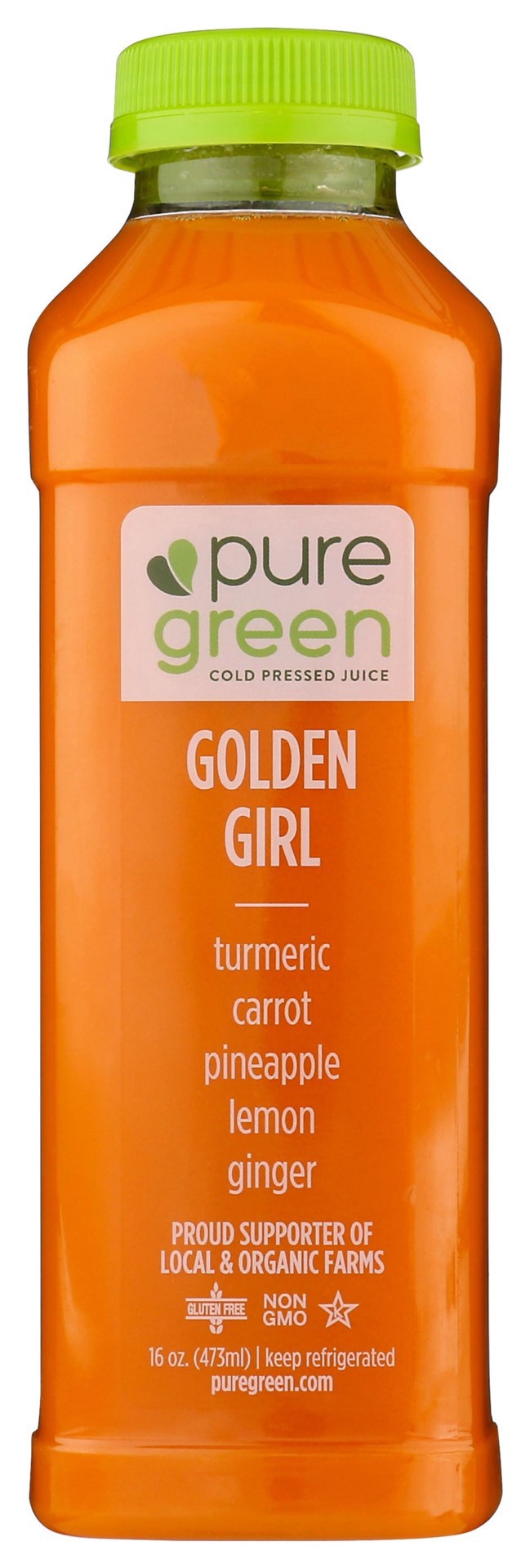 slide 1 of 5, Pure Green Cold Pressed Juice Golden Gir - 16 oz, 16 oz