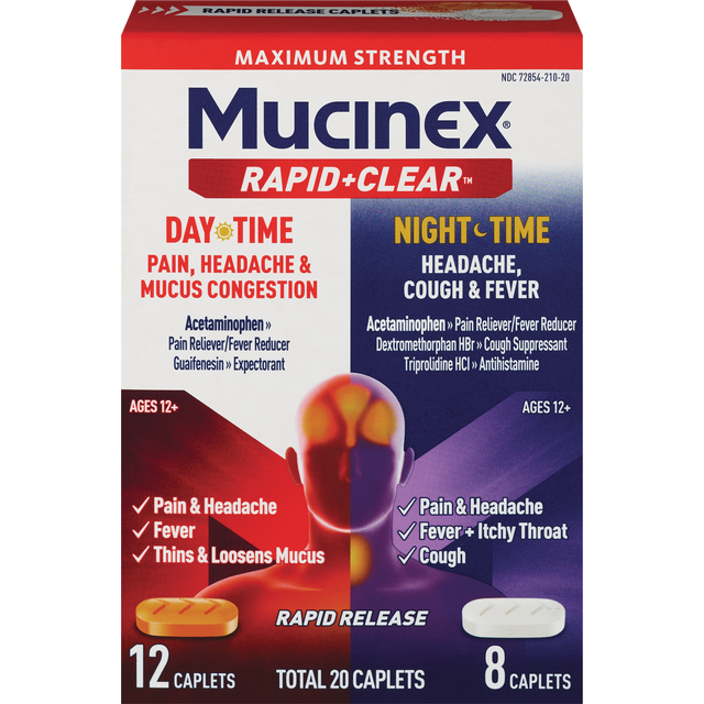 slide 1 of 1, Mucinex Rapid + Clear Caplets, 20 Ct, 20 ct