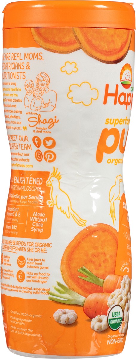 slide 5 of 7, Happy Baby Happy Family HappyBaby Sweet Potato & Carrot Superfood Baby Puffs - 2.1oz, 2.1 oz