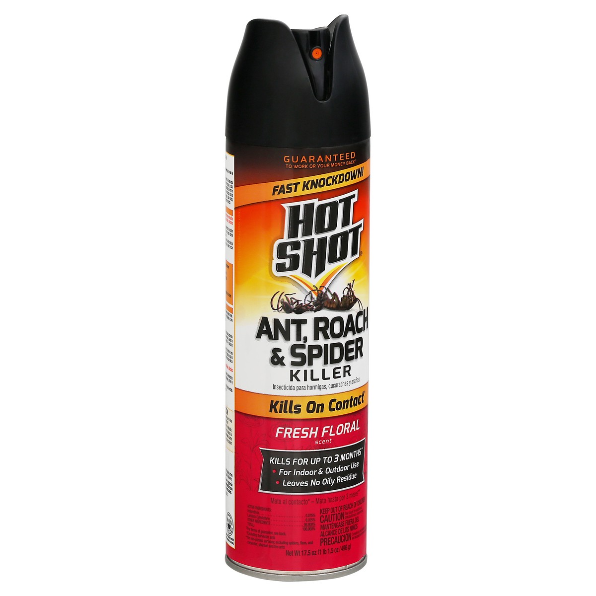 slide 2 of 9, Hot Shot Floral Scent Ant Roach Plus Spider Killer Aerosol, 17.5 oz