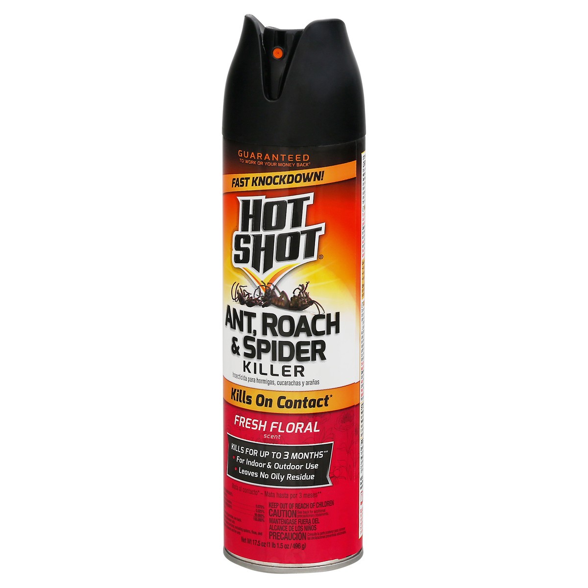 slide 6 of 9, Hot Shot Floral Scent Ant Roach Plus Spider Killer Aerosol, 17.5 oz