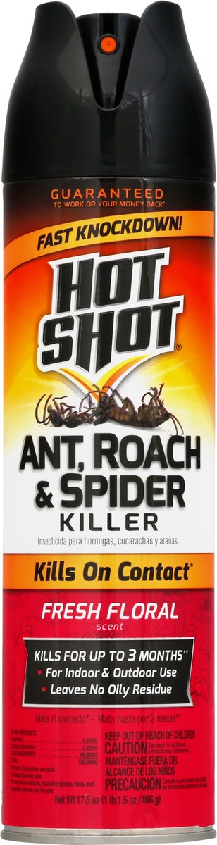 slide 9 of 9, Hot Shot Floral Scent Ant Roach Plus Spider Killer Aerosol, 17.5 oz