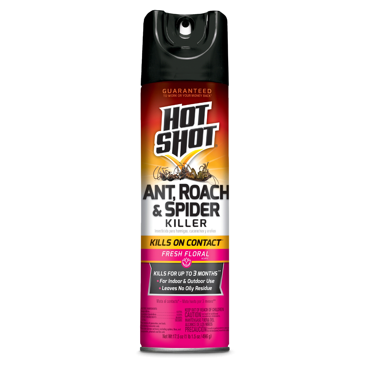 slide 1 of 9, Hot Shot Floral Scent Ant Roach Plus Spider Killer Aerosol, 17.5 oz