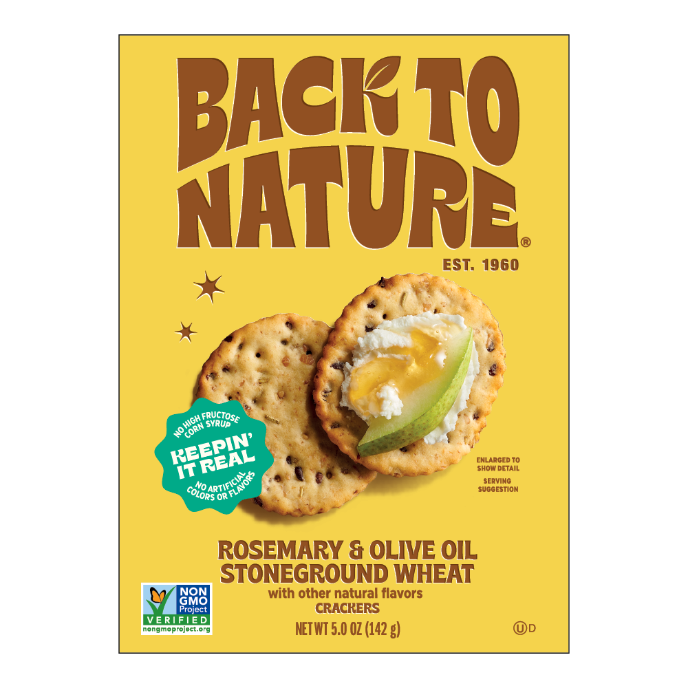 slide 1 of 4, Back to Nature® Rosemary & Olive Oil Stoneground Wheat Crackers, 5 oz