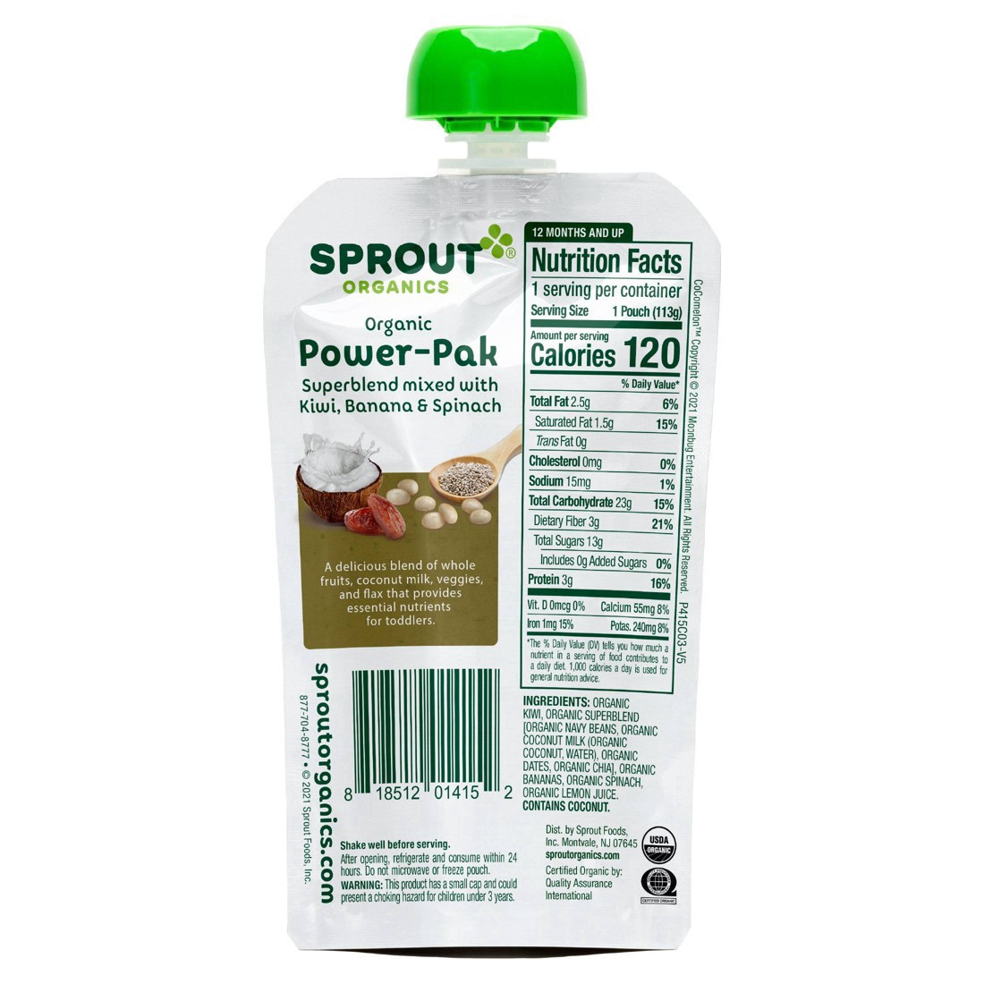 slide 5 of 14, Sprout Organics Cocomelon Organic Power-Pack Toddler 4 oz, 4 oz