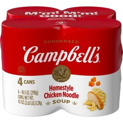Campbell's Condensed Homestyle Chicken Noodle Soup, 4 Pack - 10.5 oz