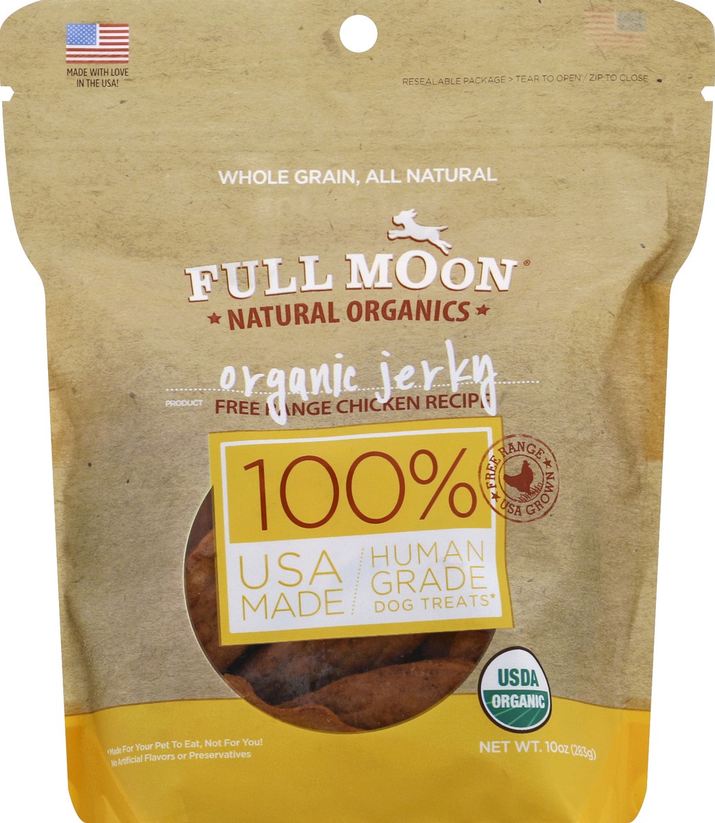 slide 3 of 3, Full Moon Natural Organics Chicken Jerky Dog Treats, 10 oz