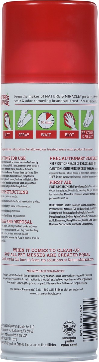 slide 9 of 12, Nature's Miracle Enzymatic Formula Dog Stain & Odor Remover Foam 17.5 oz, 17.5 oz