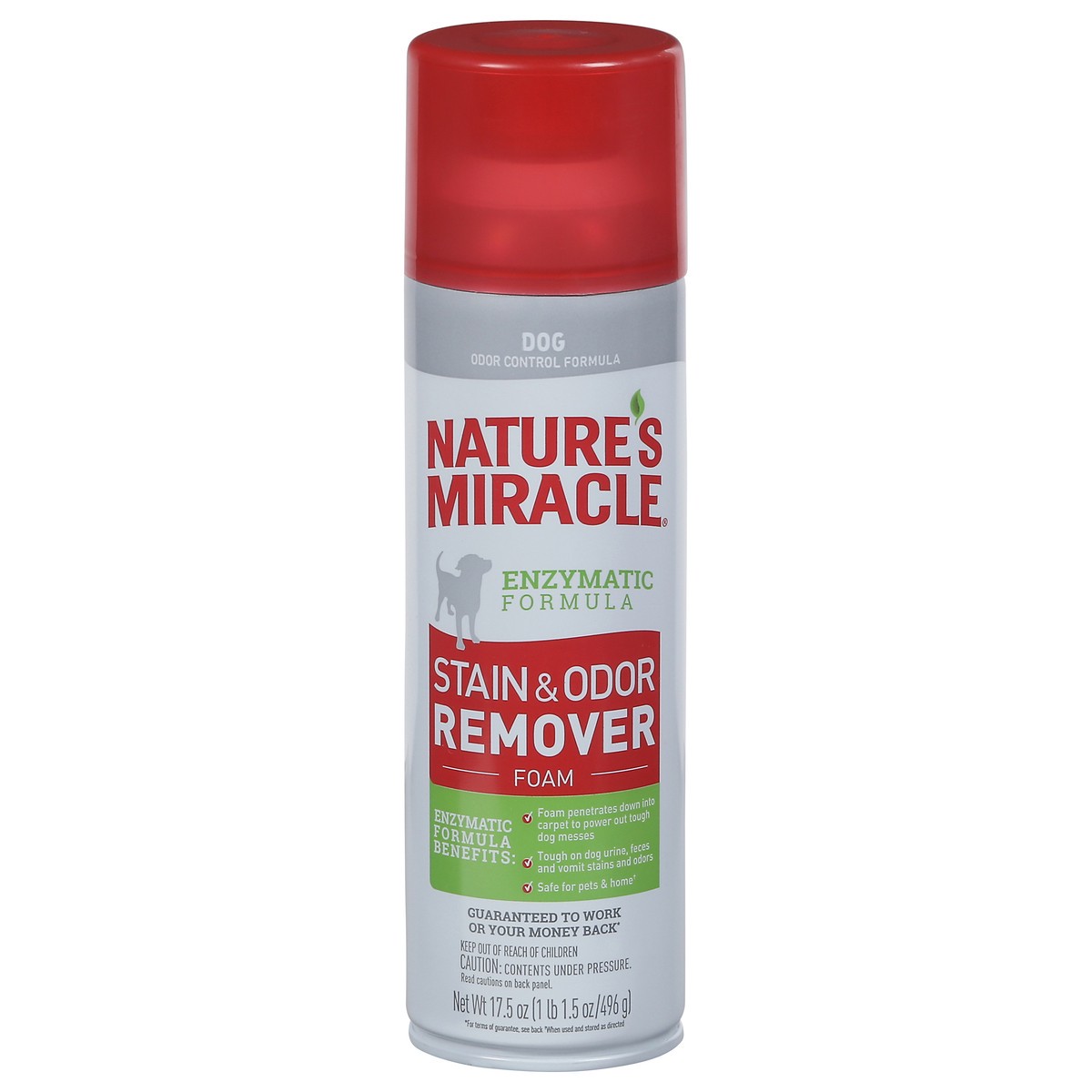 slide 10 of 12, Nature's Miracle Enzymatic Formula Dog Stain & Odor Remover Foam 17.5 oz, 17.5 oz