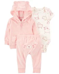 Carter's Baby 3-Piece Sheep Little Jacket Set Pink NB