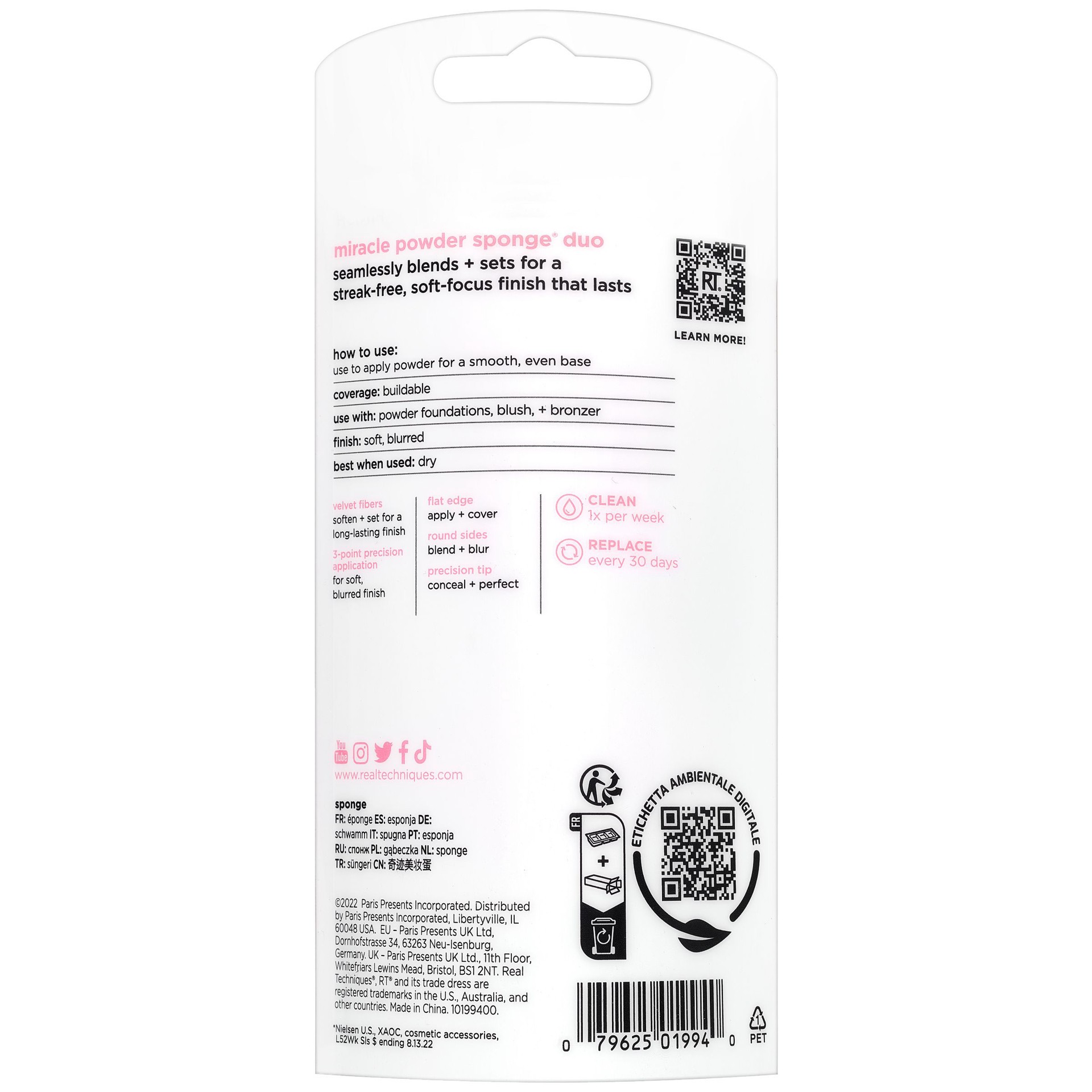 slide 5 of 8, Real Techniques Miracle Powder Sponge Duo, 2 Count, 1 ct