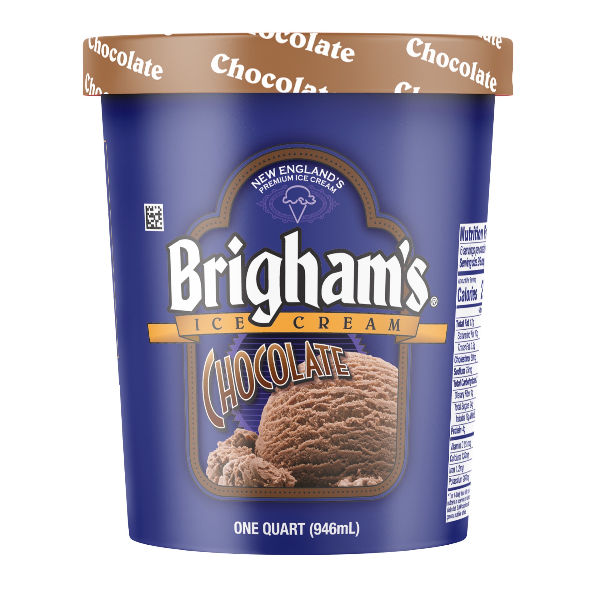 slide 1 of 8, BRIGHAM'S ICE CREAM Brigham's Chocolate Ice Cream, 1 Quart, 32 fl oz
