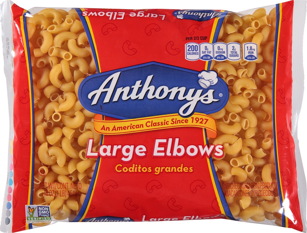 slide 4 of 14, Anthony's Large Elbows 16 oz, 16 oz