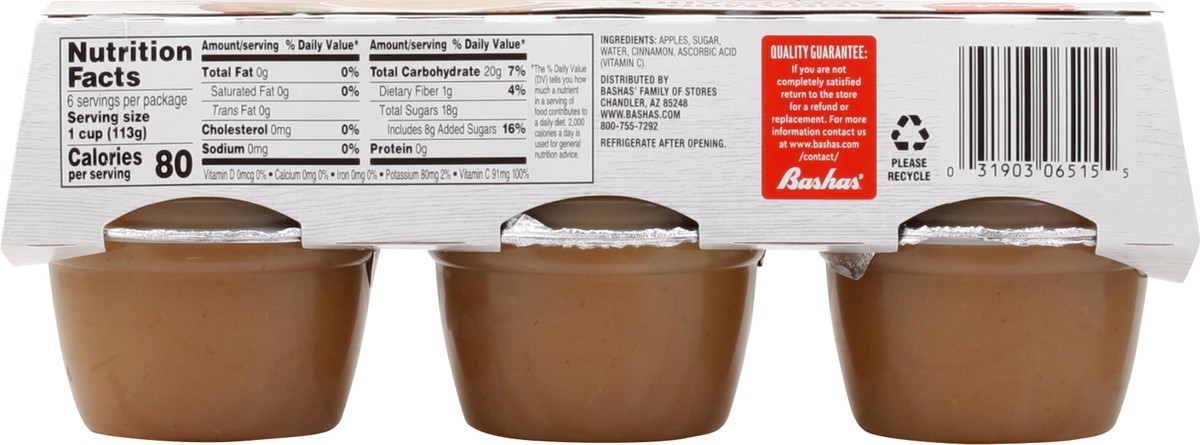 slide 4 of 14, Bashas Applesauce Cinnamon Cup, 24 oz