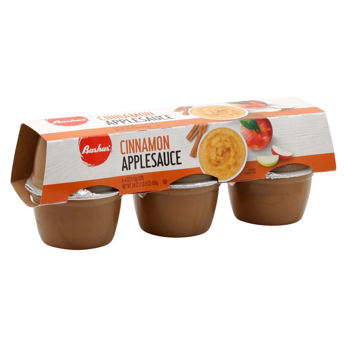 slide 14 of 14, Bashas Applesauce Cinnamon Cup, 24 oz