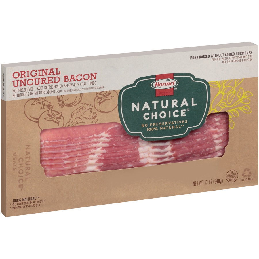 slide 2 of 8, Hormel Natural Choice Original Uncured Bacon Slices, 12 oz