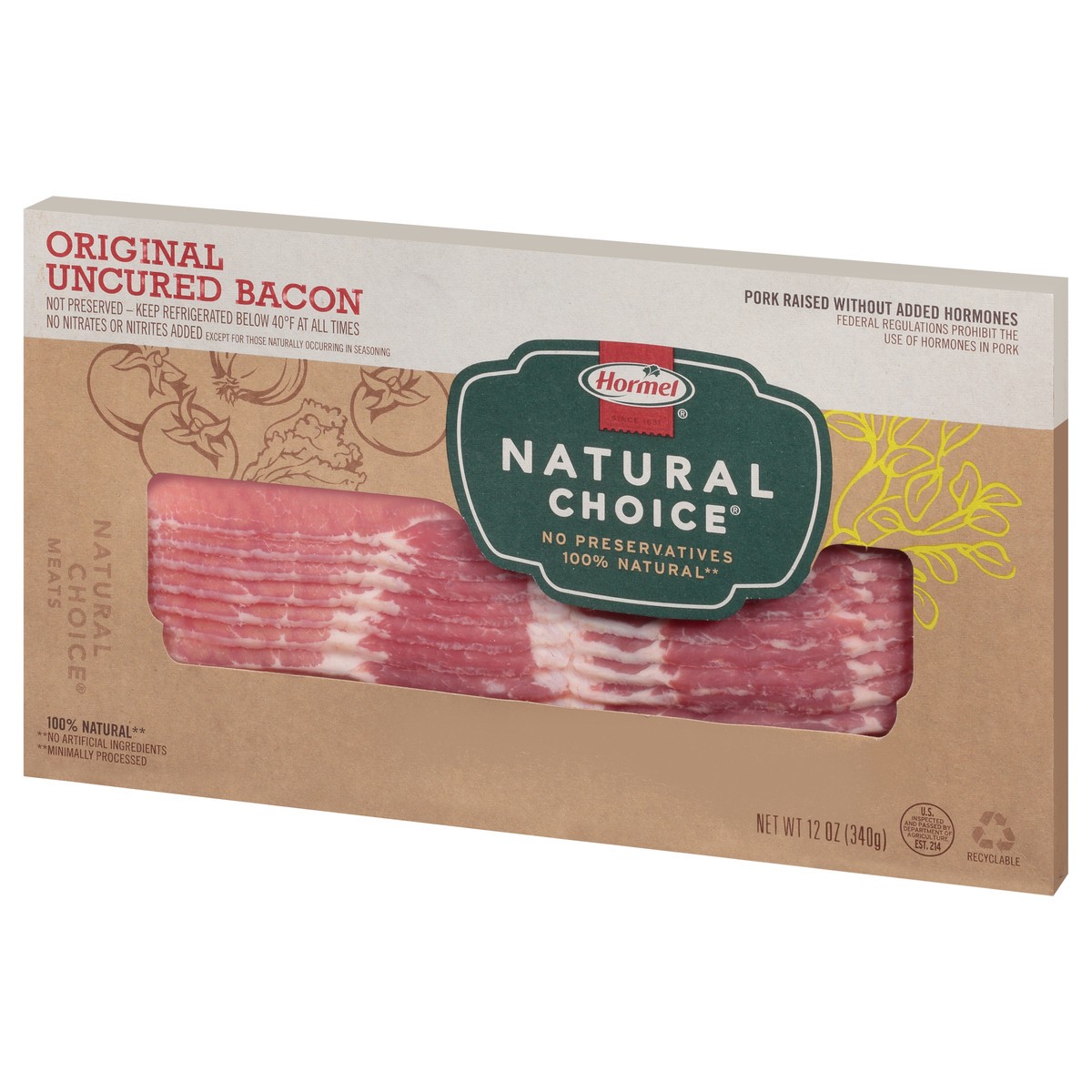 slide 4 of 13, Hormel Natural Choice Original Uncured Bacon 12 oz. Pack, 12 oz
